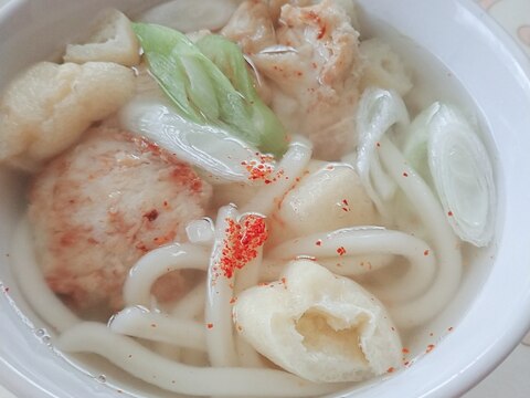 冷凍うどんのトリ天うどん